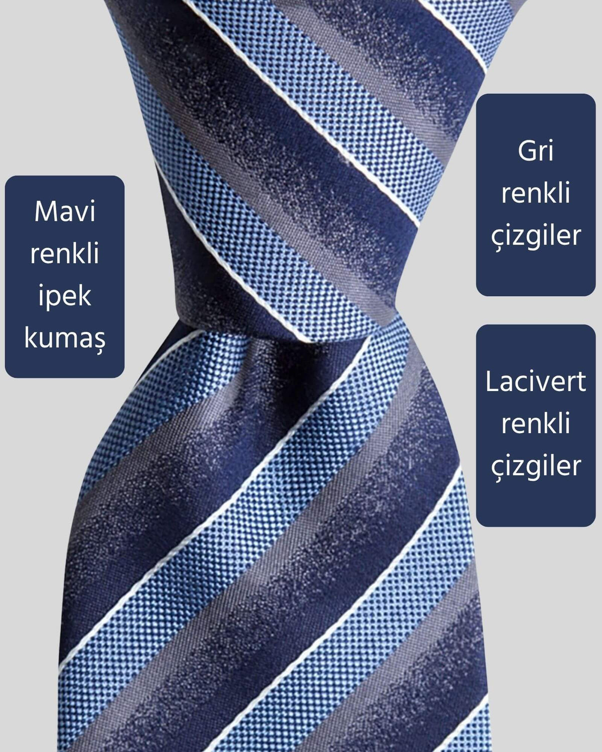 Kumovo koyu mavi ipek kravat