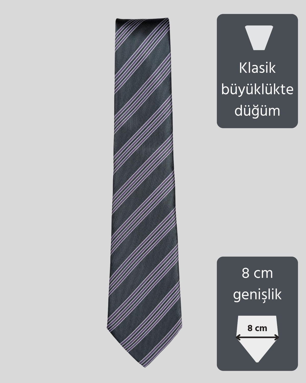 Kumovo klasik gri doktor kravatı