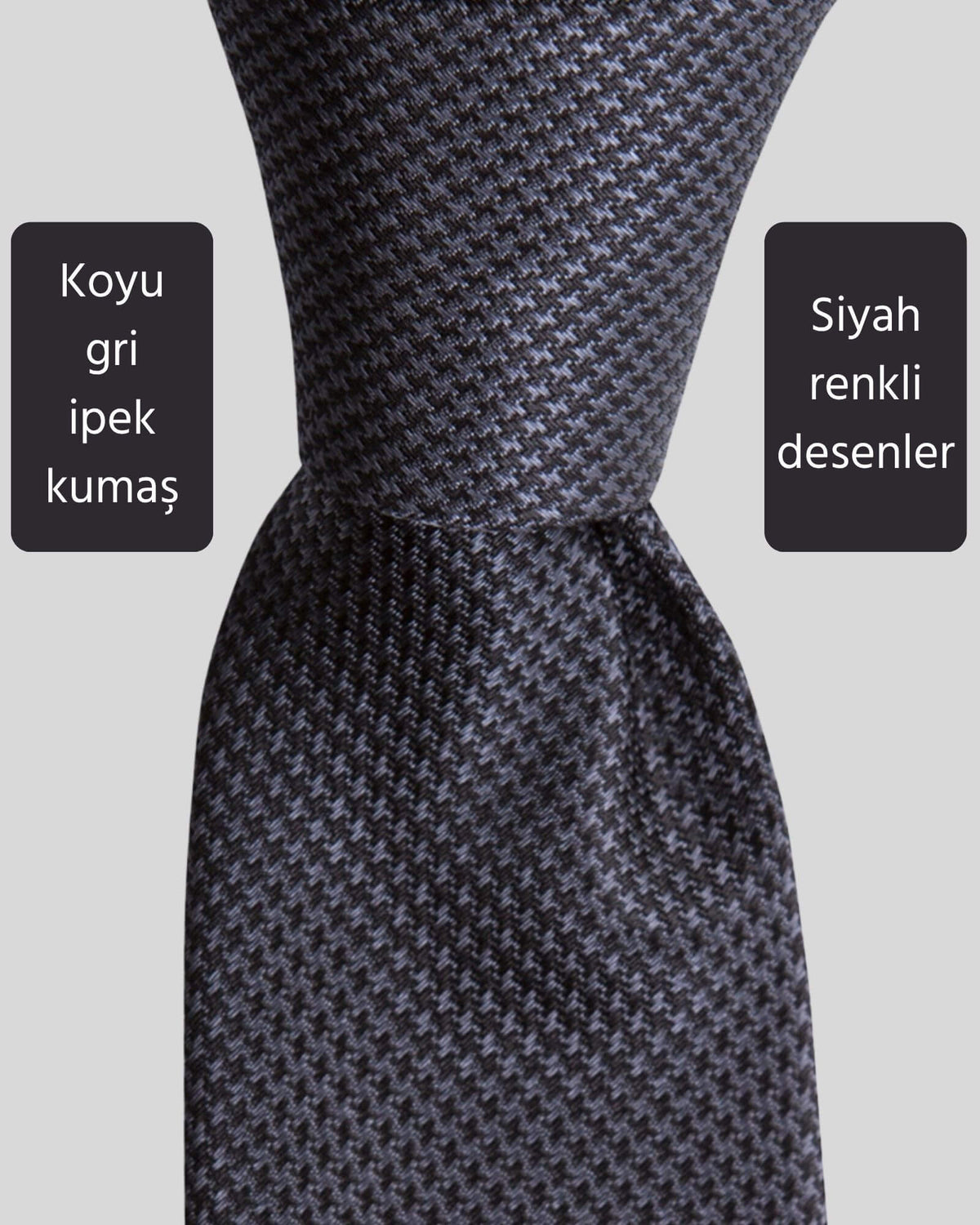Kumovo gri ipek avukat kravatı