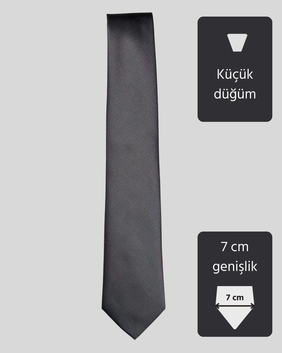Kumovo antrasit gri ince memur kravatı