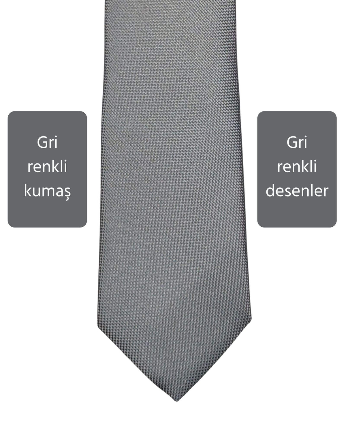 Kumovo ince gri avukat kravatı