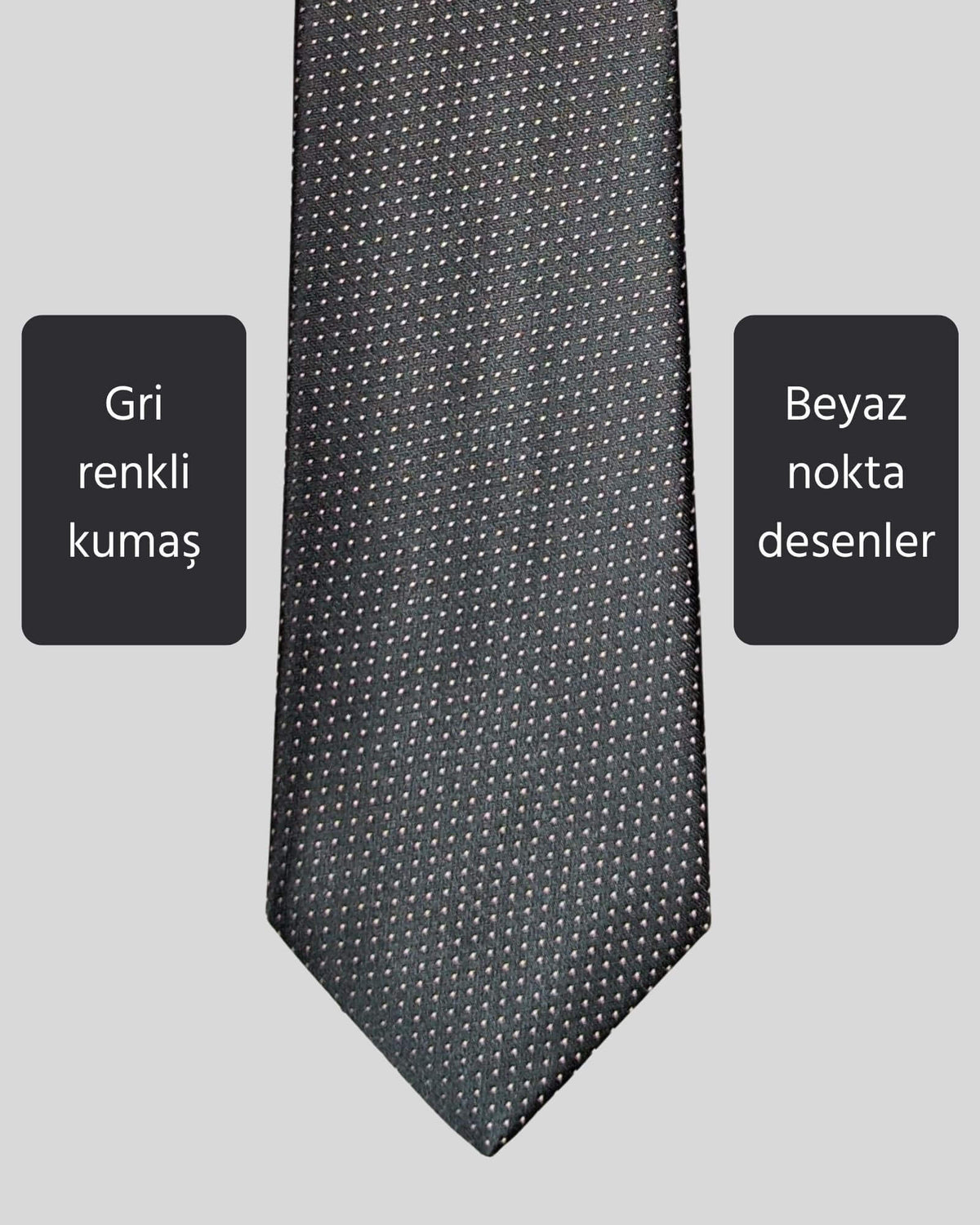 Kumovo slim gri genç avukat kravatı