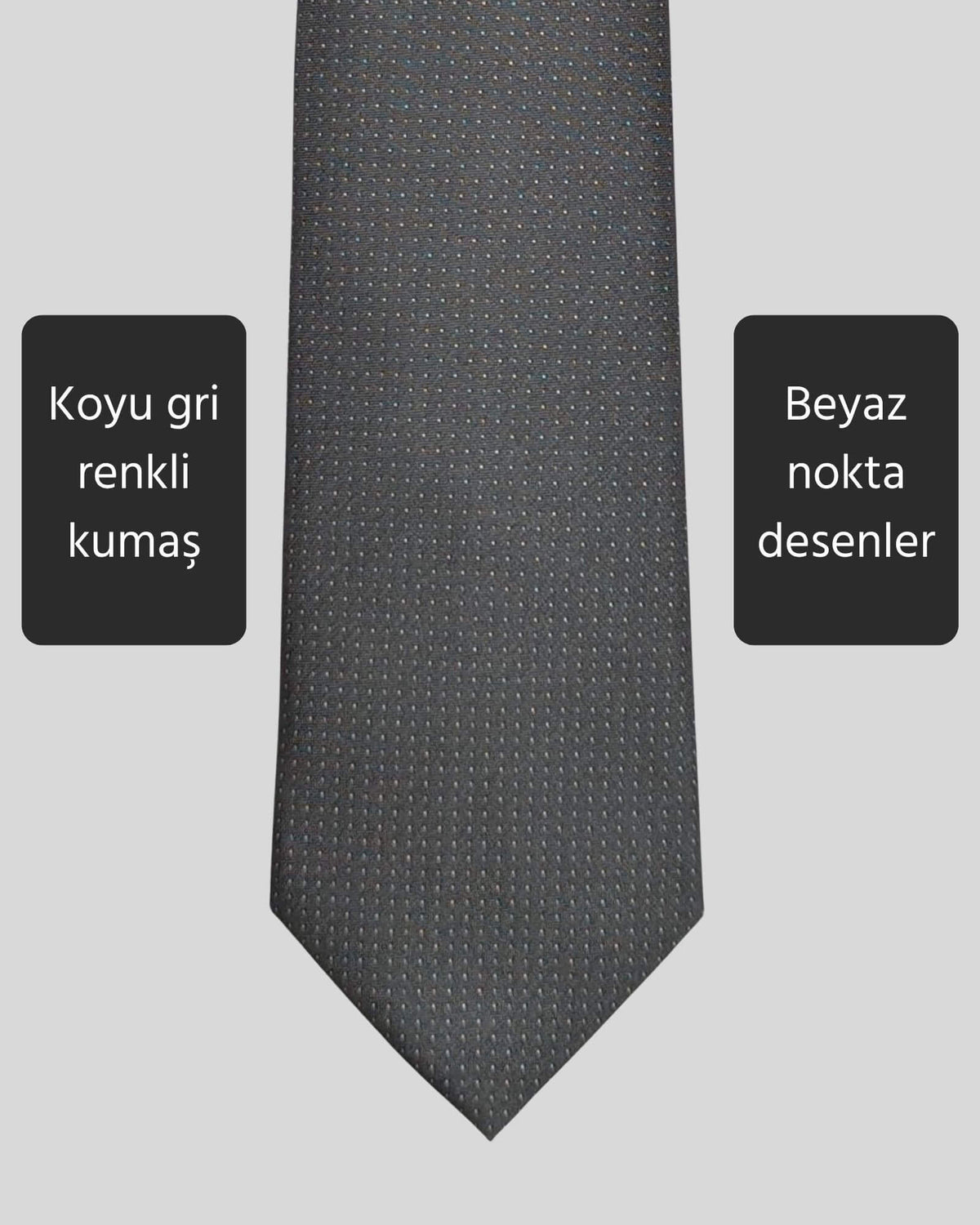 Kumovo ince gri avukat kravatı