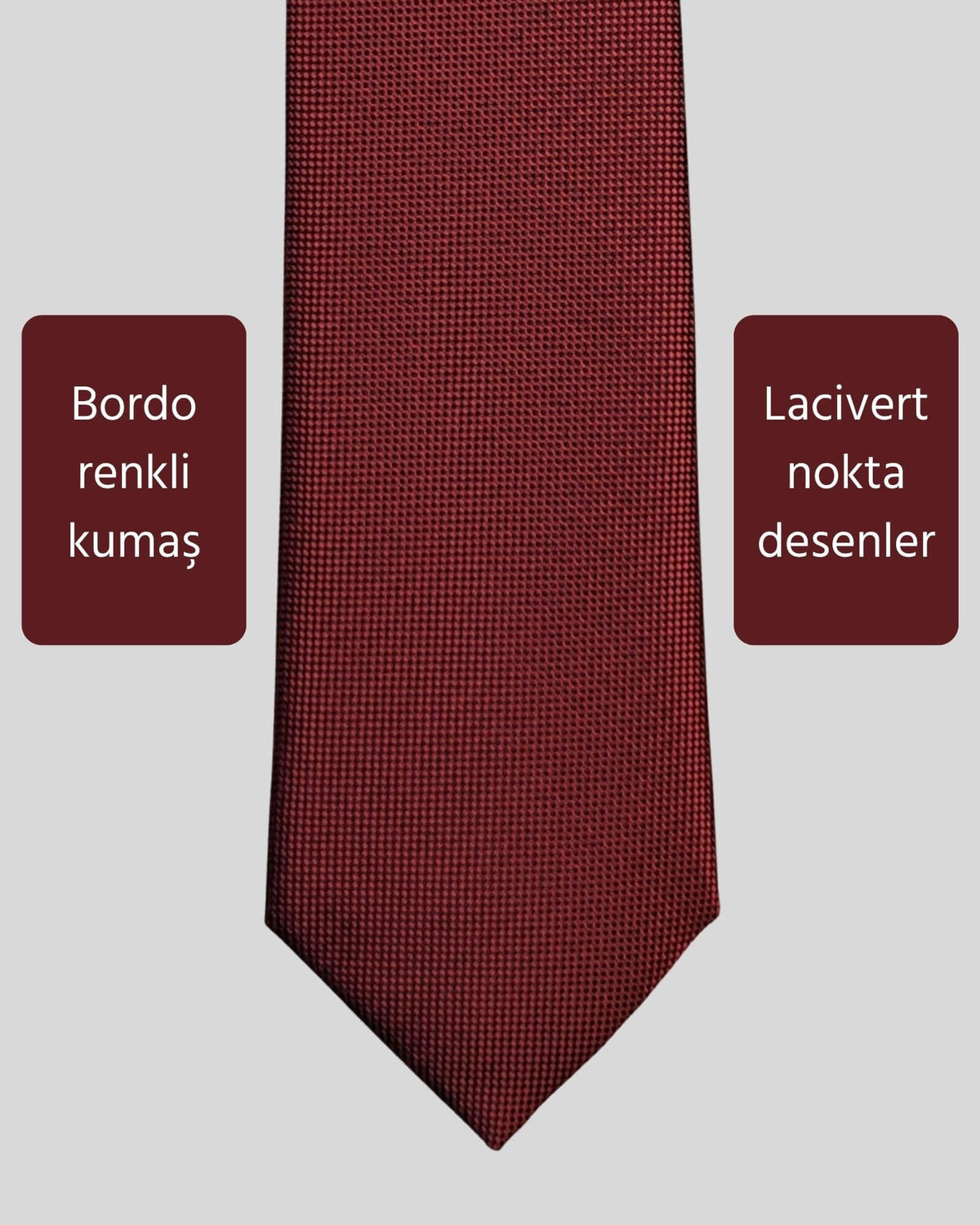 Kumovo bordo renkli ince avukat kravatı