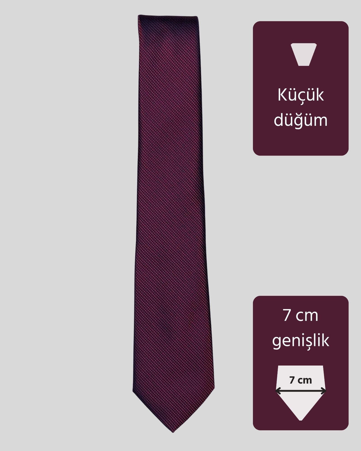 Kumovo ince bordo öğretmen kravatı