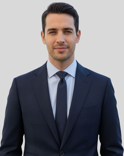 Lacivert Renkli İnce İpek Kravat - 6 cm genişlik