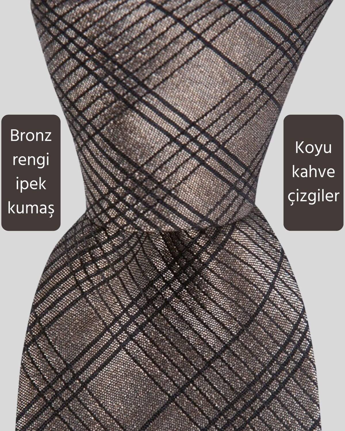 Kumovo bronz rengi ipek avukat kravatı