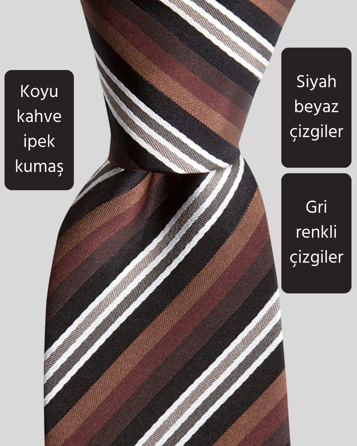 Kumovo kahverengi ipek doktor kravatı