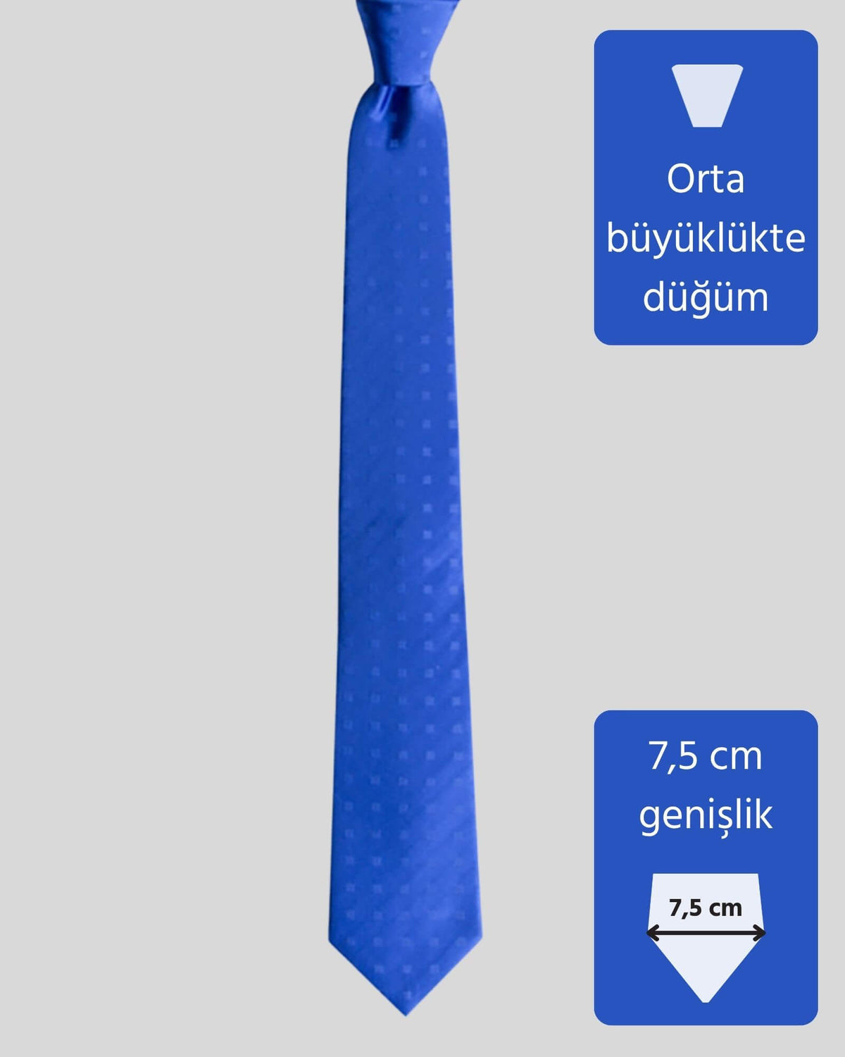 Kumovo çivit mavisi ipek düğün kravatı