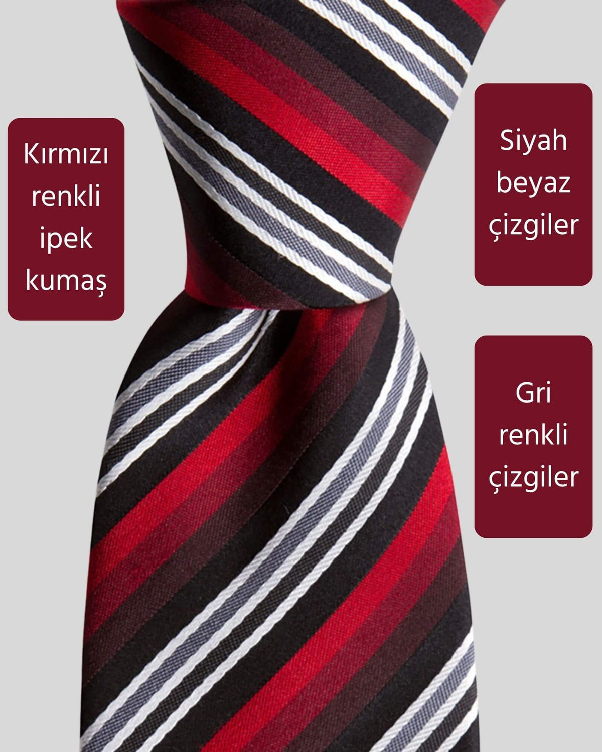 Kumovo kırmızı ipek bankacı kravatı