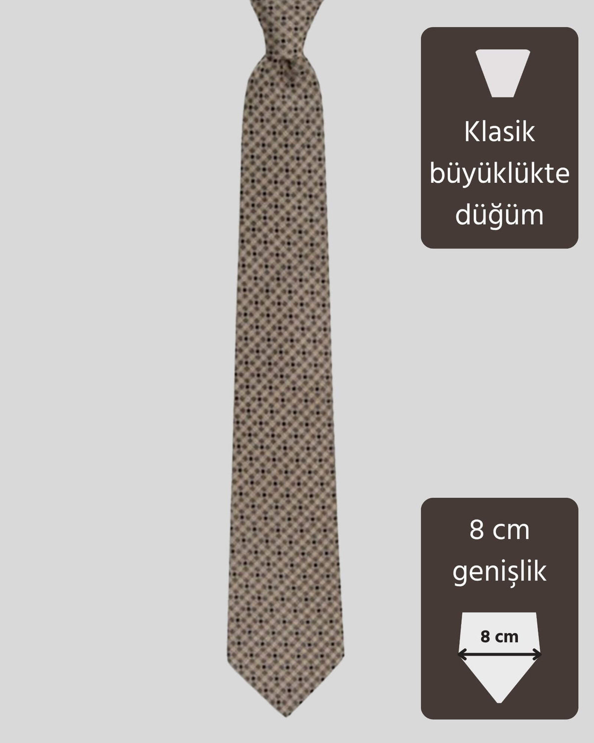 Kumovo kahverengi ipek hakim kravatı
