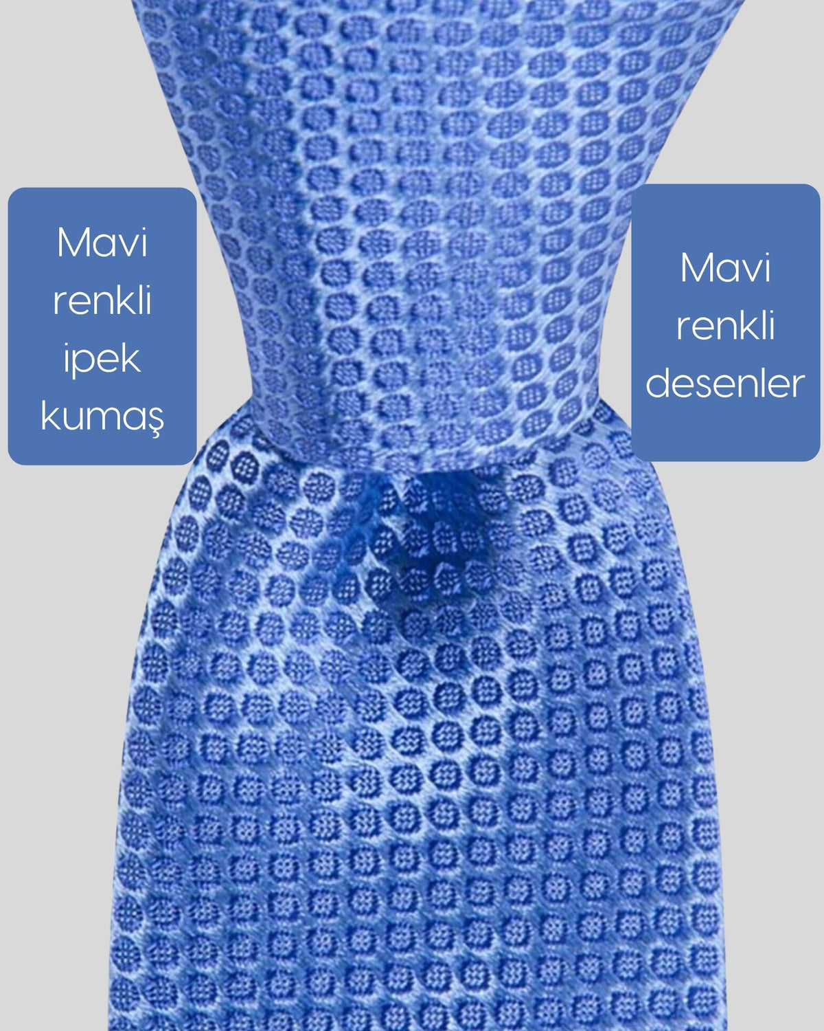 Kumovo mavi ipek kravat