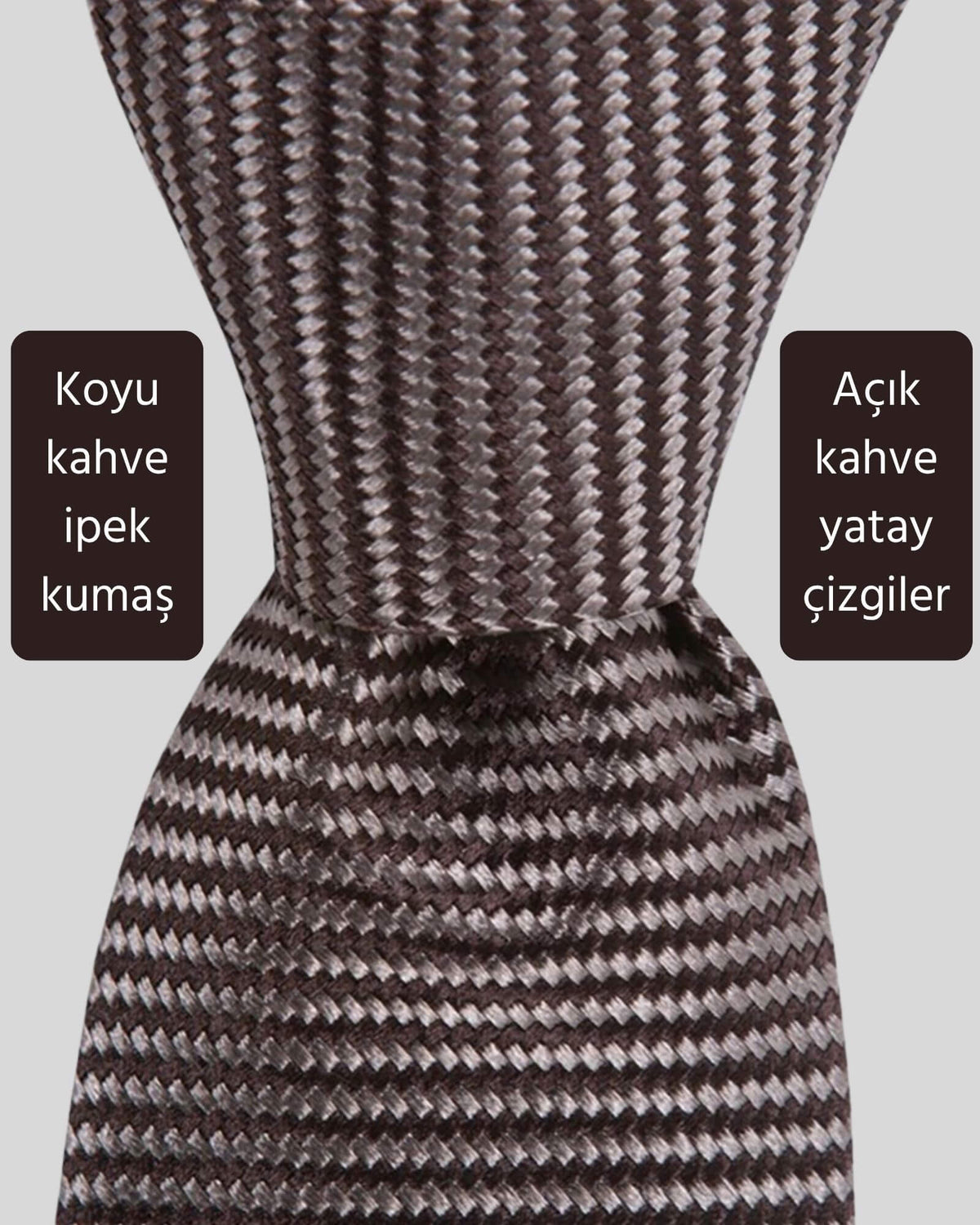 Kumovo kahverengi ipek avukat kravatı