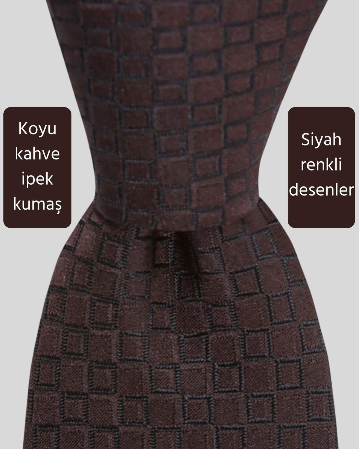 Kumovo kahverengi ipek avukat kravatı