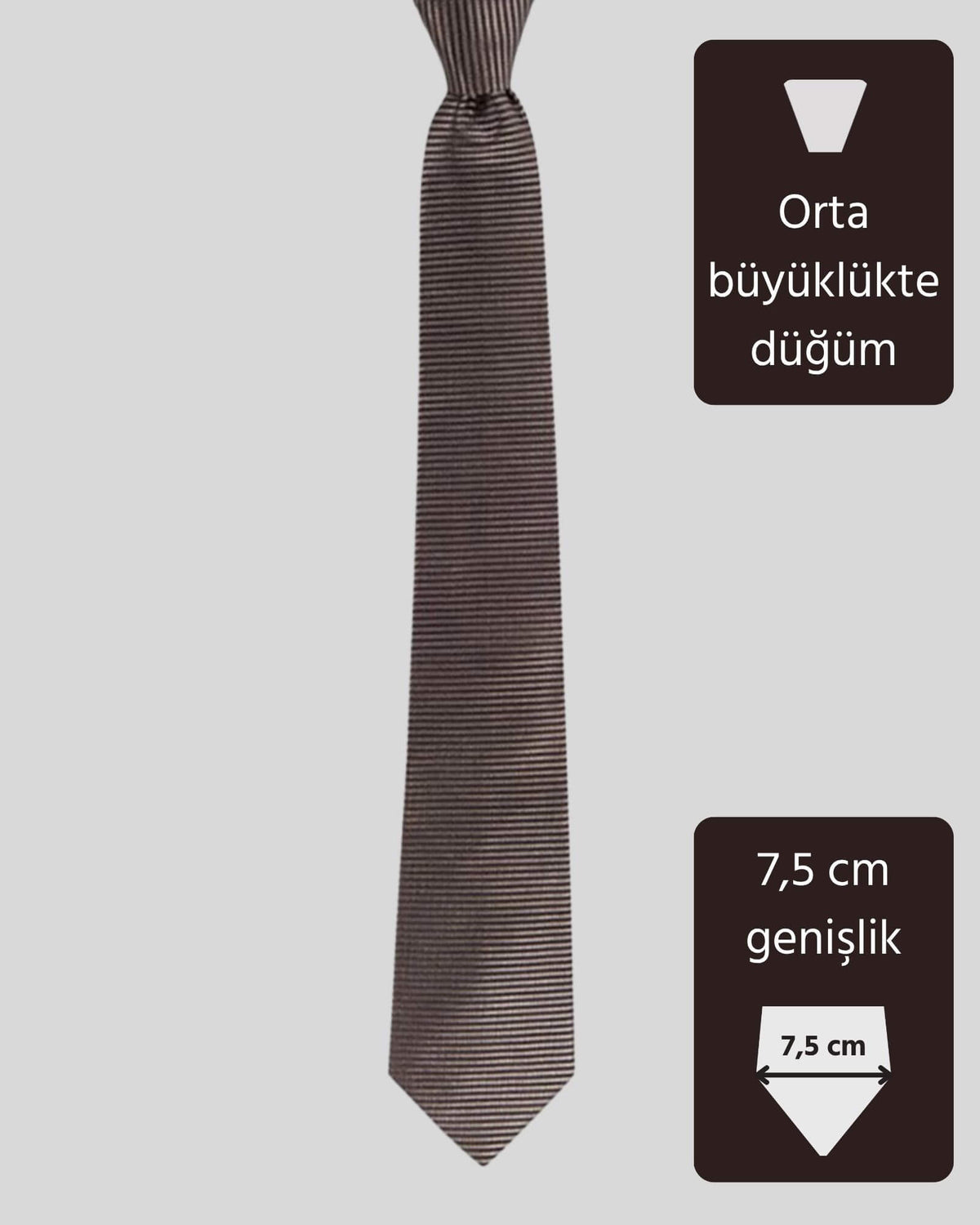 Kumovo kahverengi ipek doktor kravatı