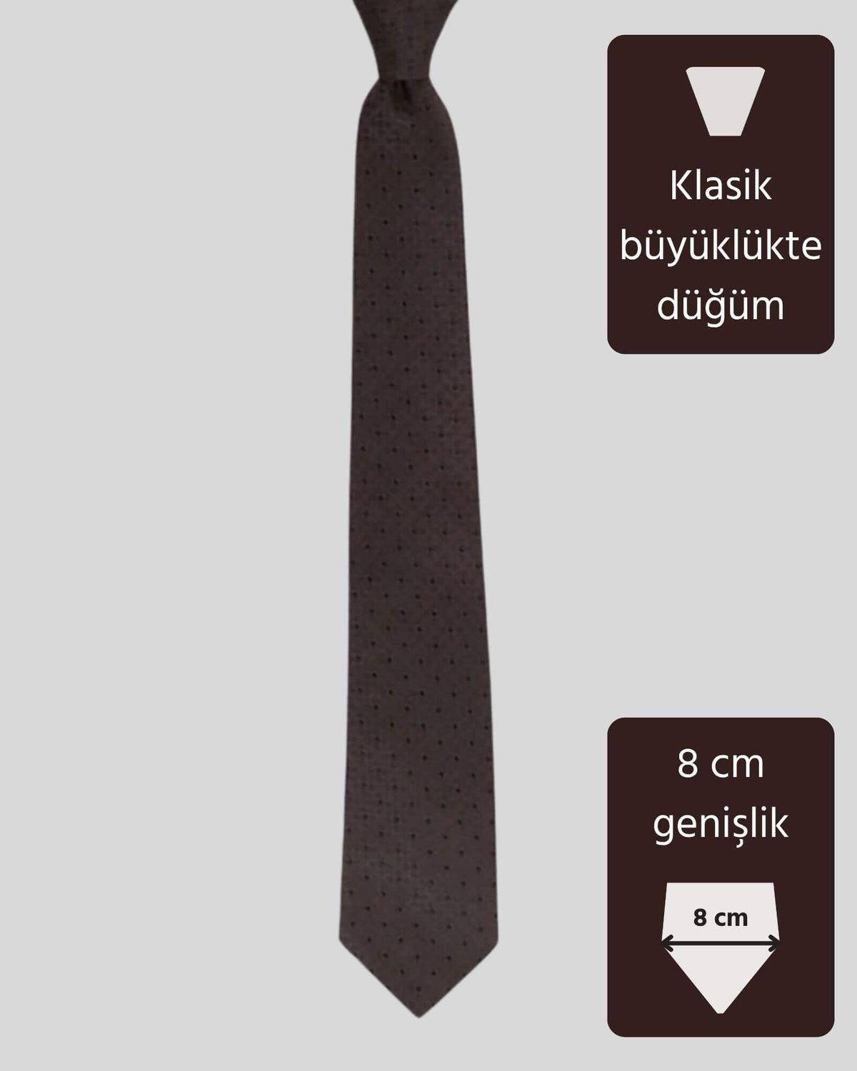 Kumovo kahverengi ipek doktor kravatı