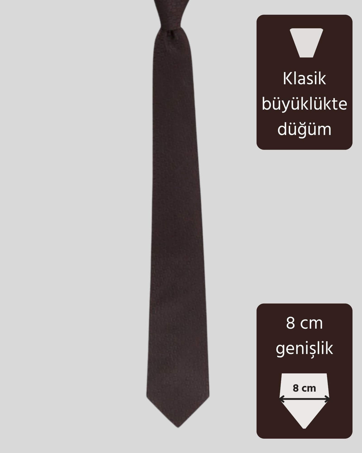 Kumovo kahverengi lüks ipek doktor kravatı