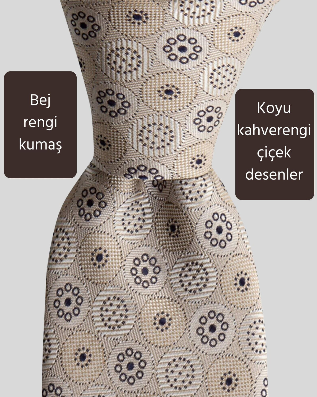 Kumovo bej renk mikro kravat