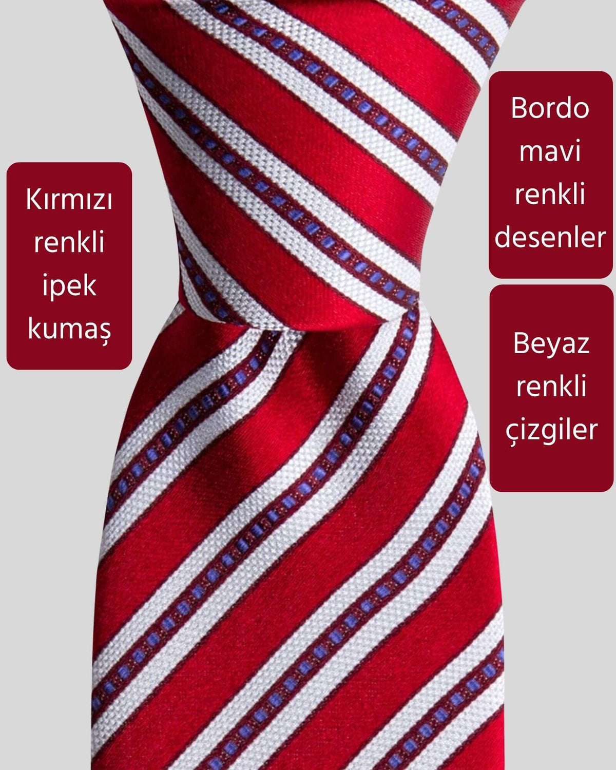 Kumovo kırmızı ipek avukat kravatı