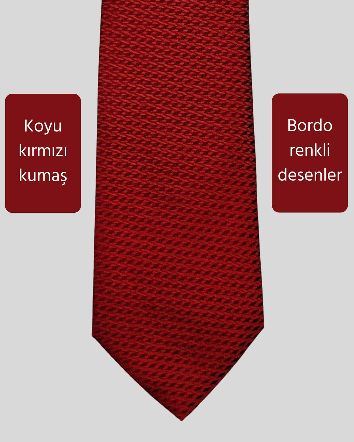 Kumovo koyu kırmızı savcı kravatı