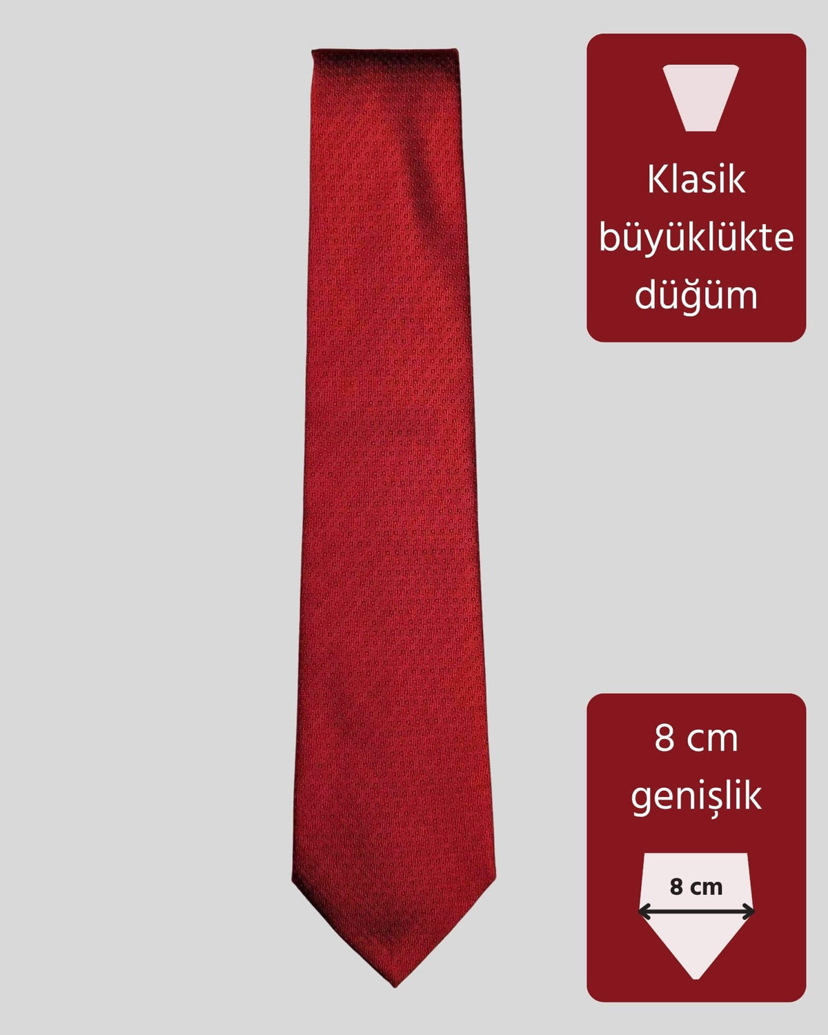 Kumovo koyu kırmızı bankacı kravatı