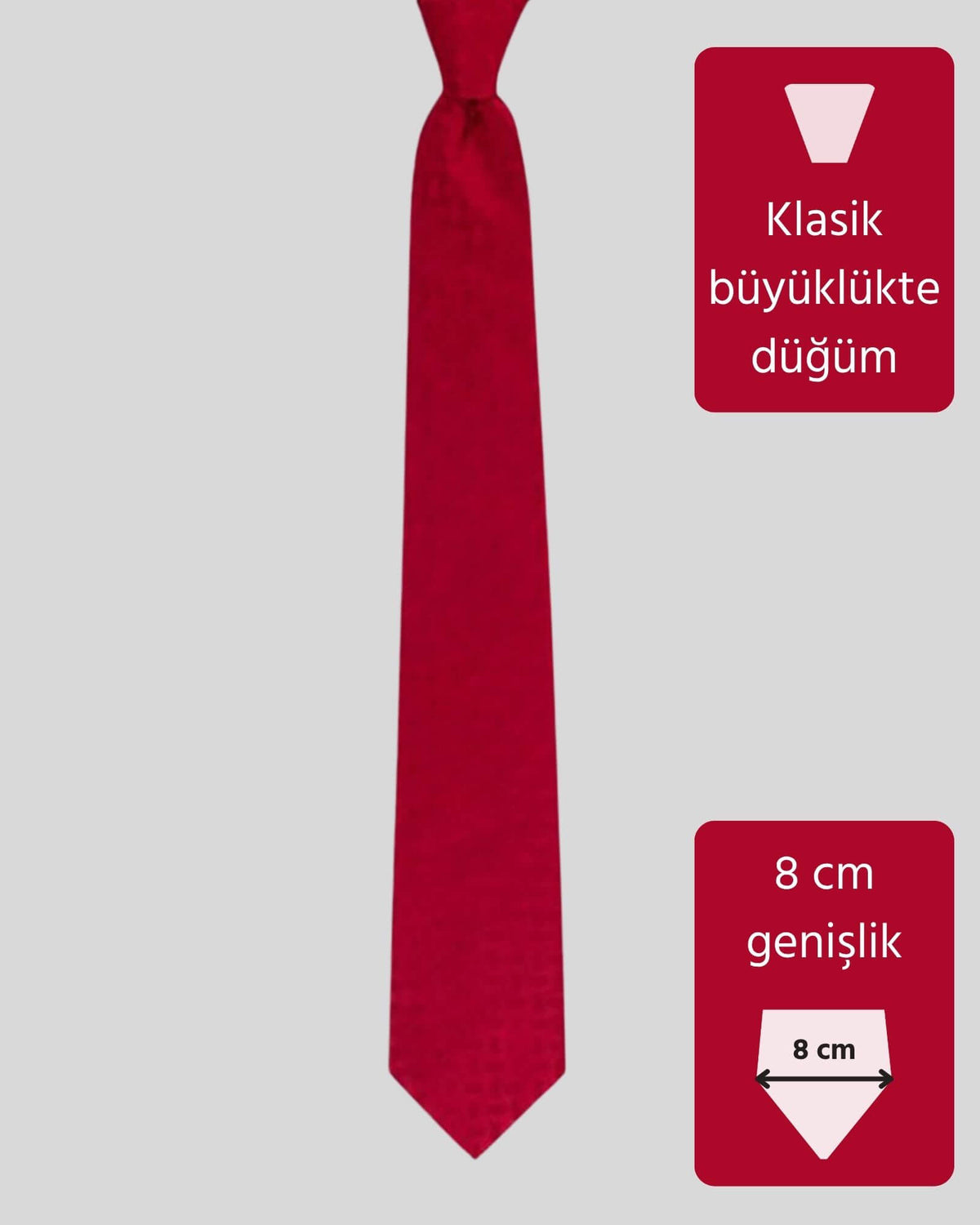 Kumovo kırmızı ipek düğün kravatı