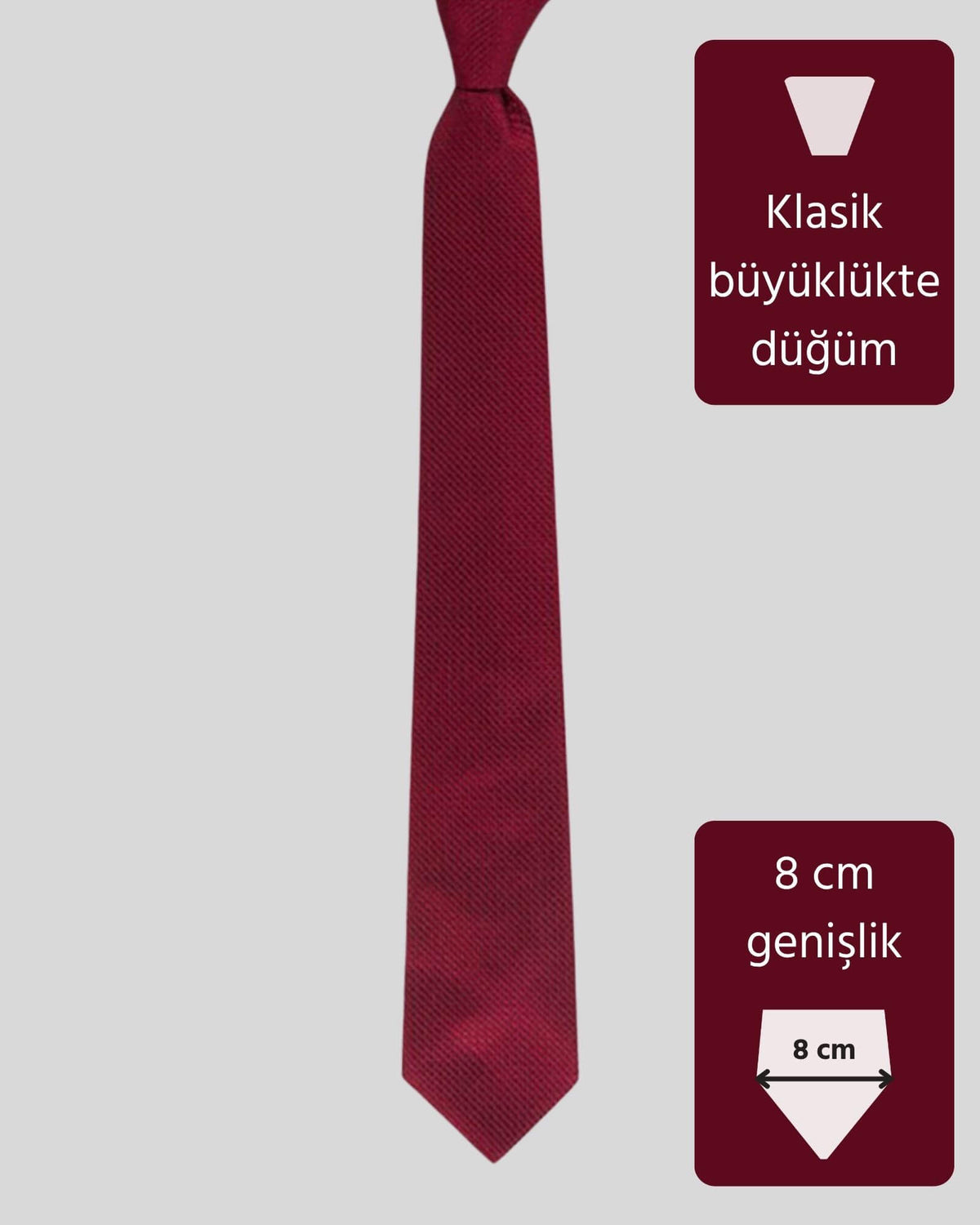 Kumovo koyu kırmızı lüks ipek savcı kravatı
