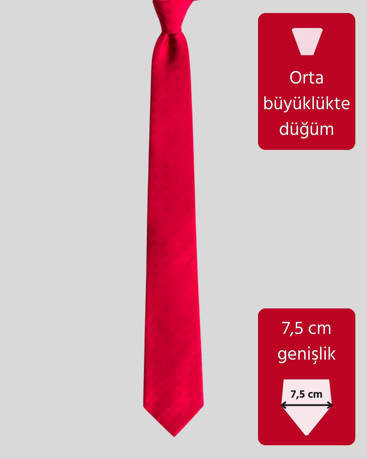 Kumovo kırmızı saten İtalyan ipek kravat