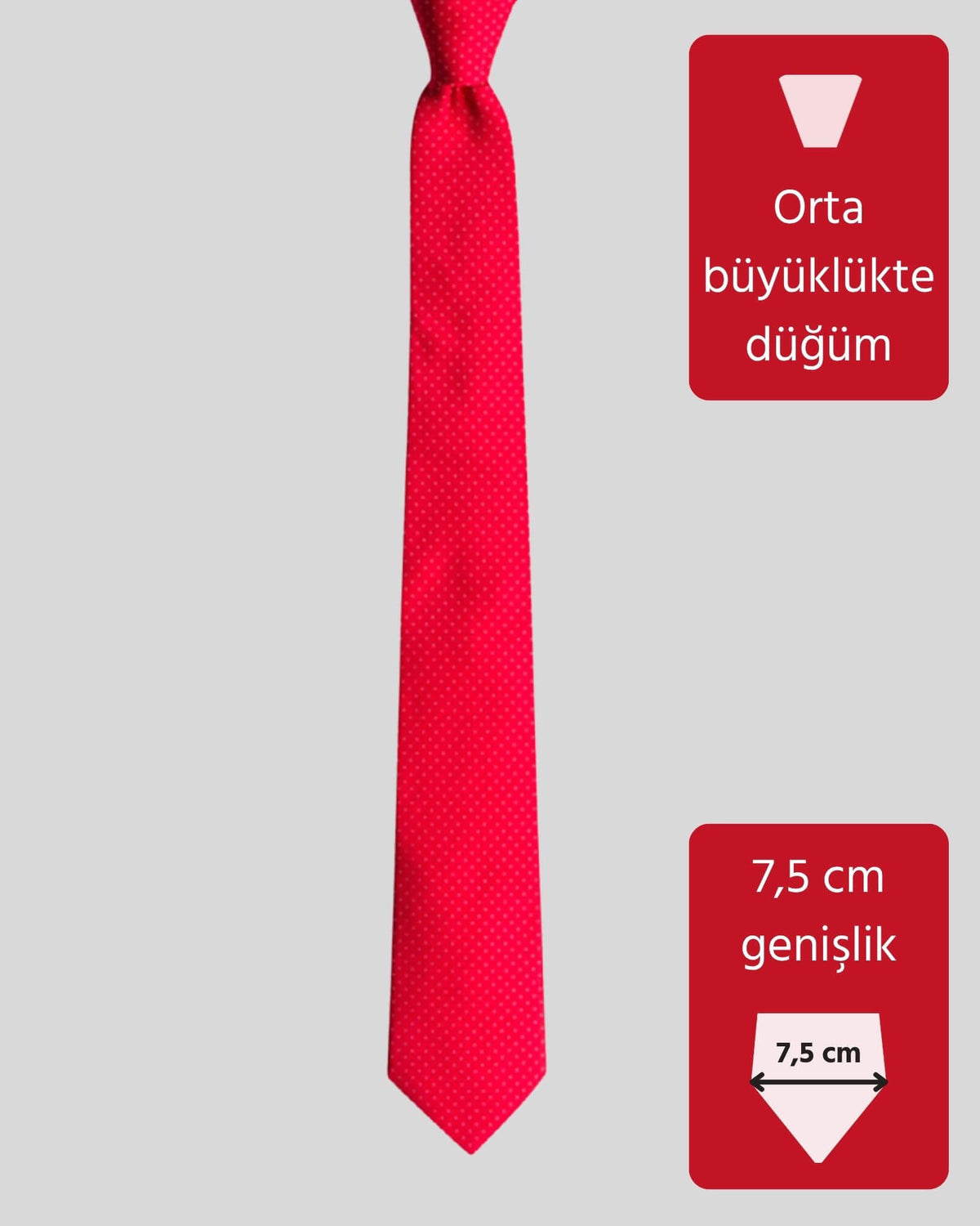 Kumovo kırmızı beyaz ipek politikacı kravatı