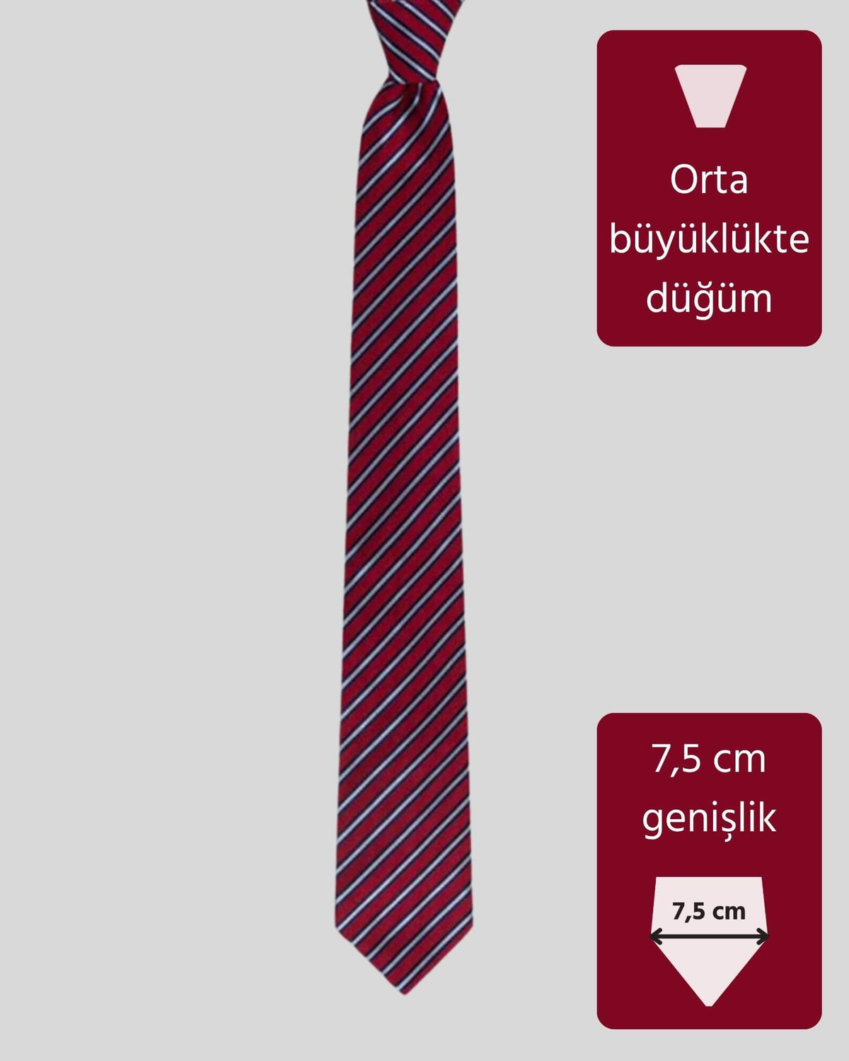 Kumovo koyu kırmızı ipek hakim kravatı