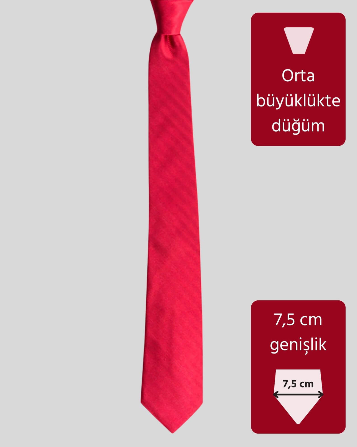 Kumovo düz kırmızı ipek davet kravatı