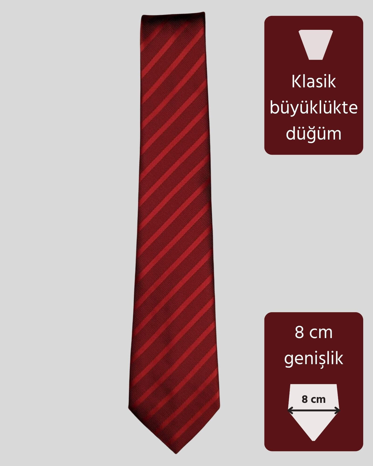 Kumovo koyu kırmızı avukat kravatı