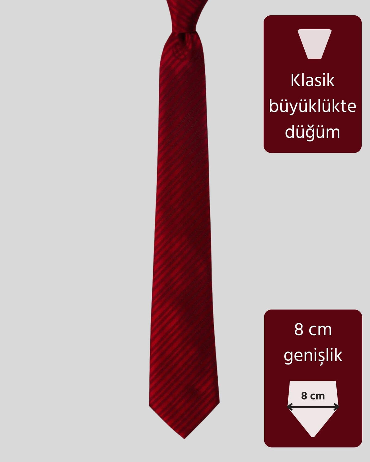 Kumovo klasik kırmızı memur kravatı