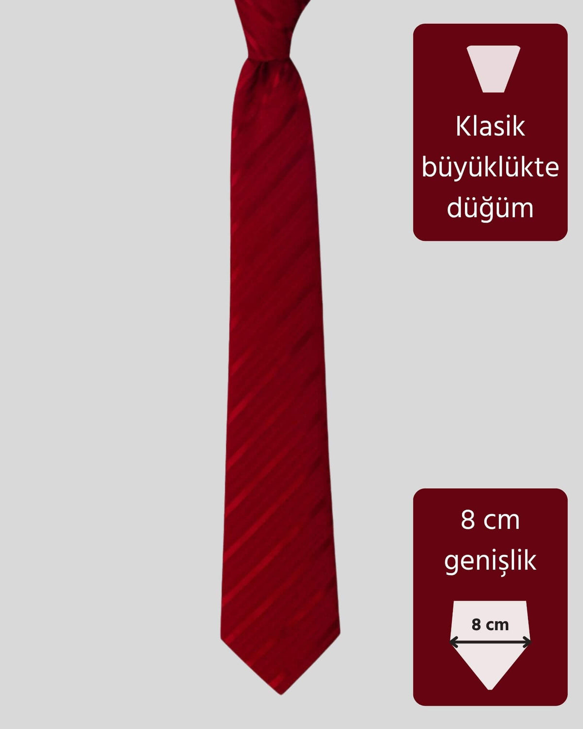 Kumovo kırmızı klasik avukat kravatı