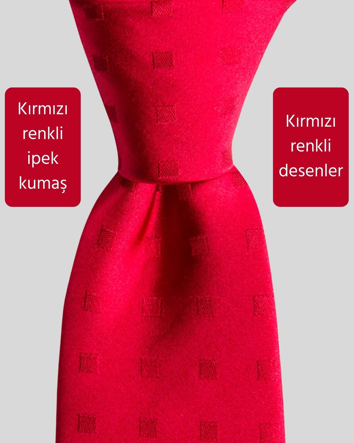 Kumovo kırmızı saten ipek kravat