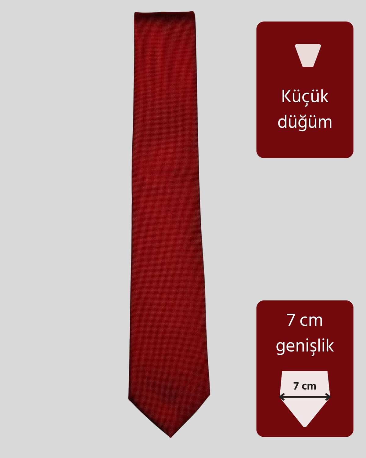 Kumovo ince kırmızı öğretmen kravatı