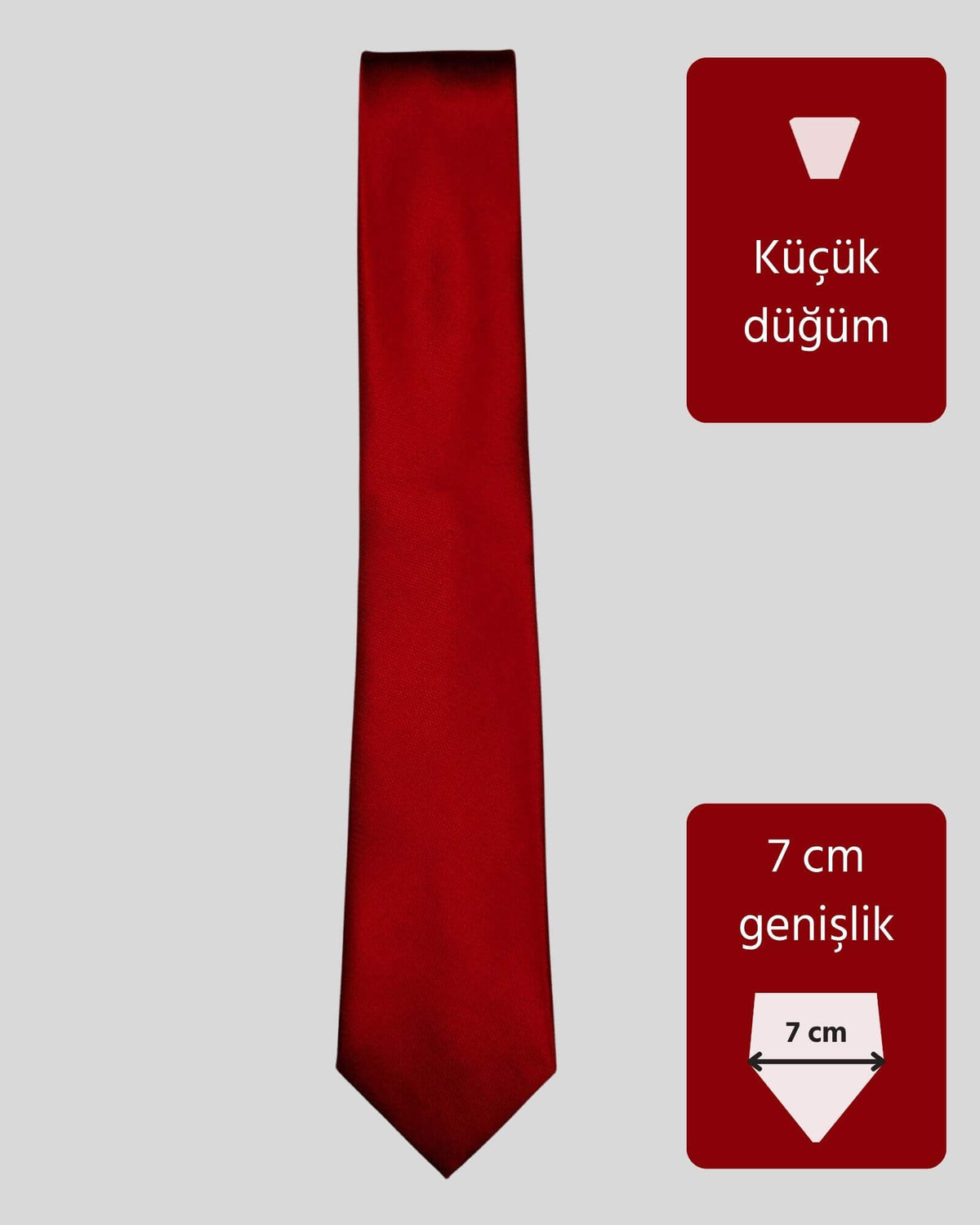 Kumovo ince kırmızı avukat kravatı