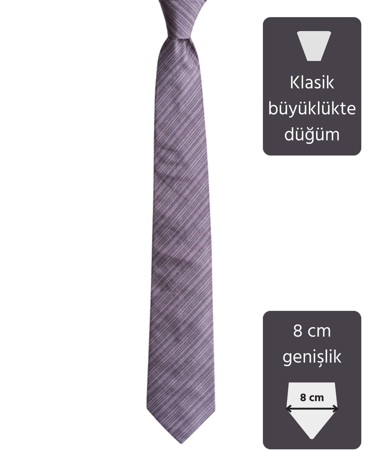 Kumovo gri ipek İtalyan kravat