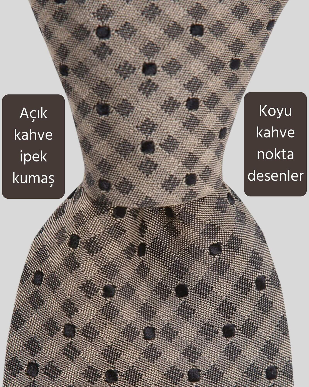 Kumovo kahverengi ipek avukat kravatı