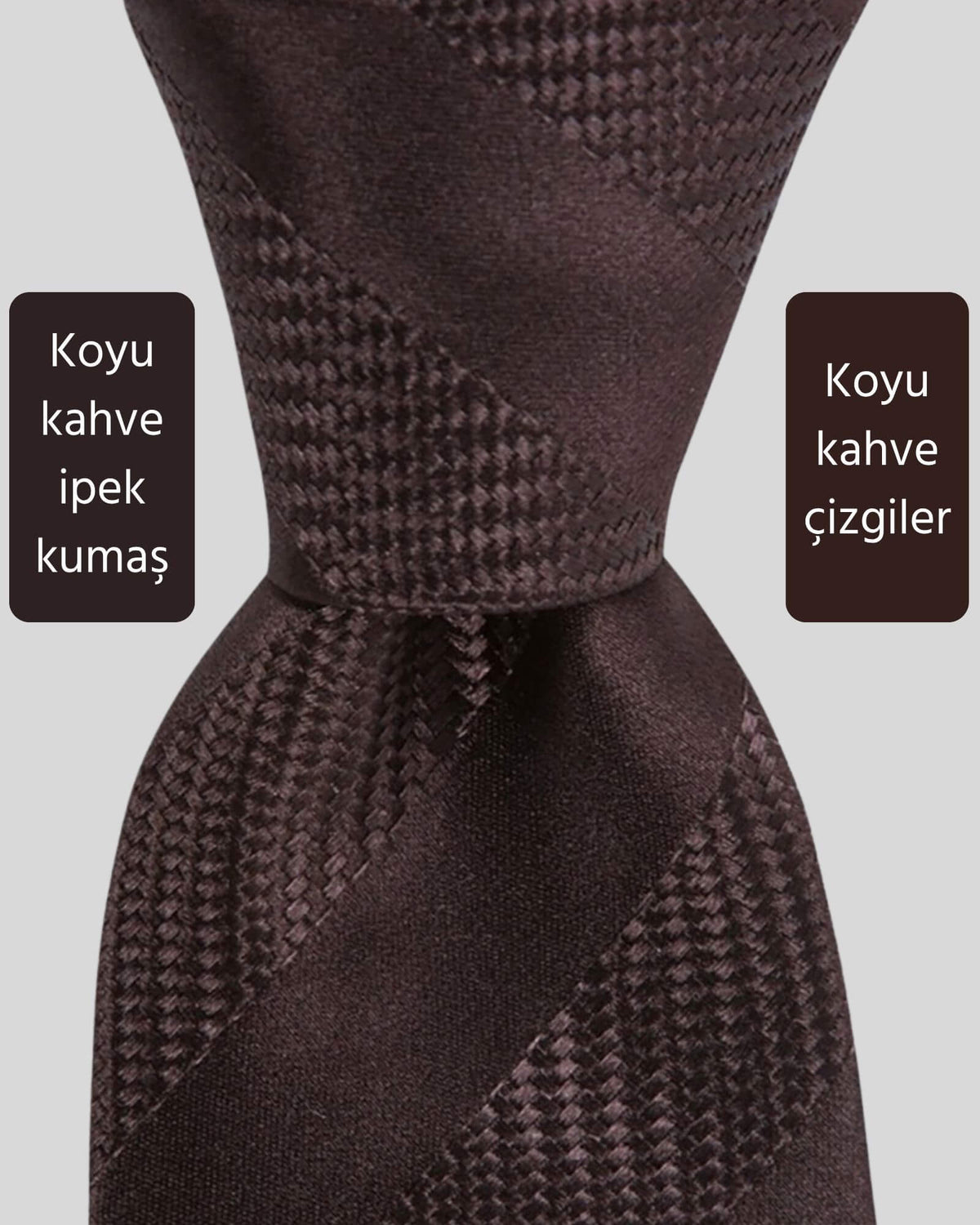 Kumovo kahverengi ipek doktor kravatı