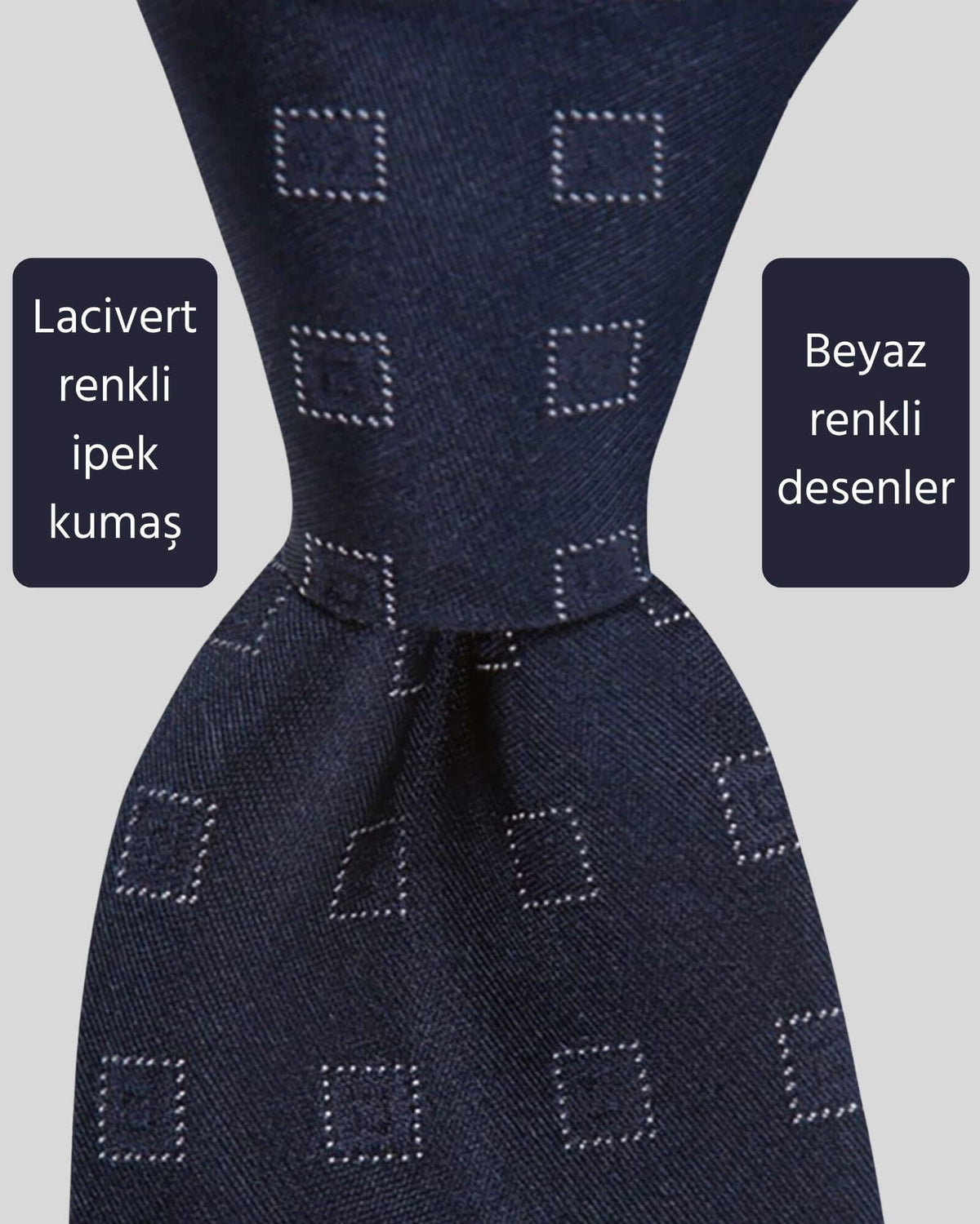 Kumovo lacivert ipek kravat