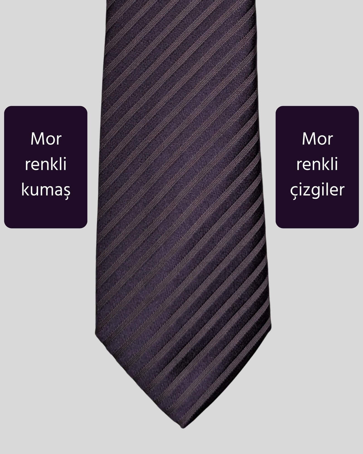 Kumovo mor çizgili klasik erkek kravat