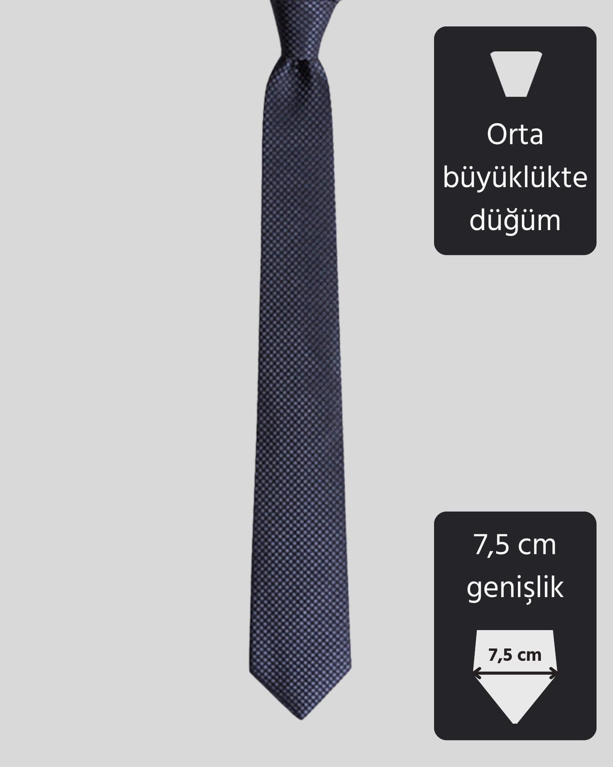 Kumovo siyah ipek savcı kravatı