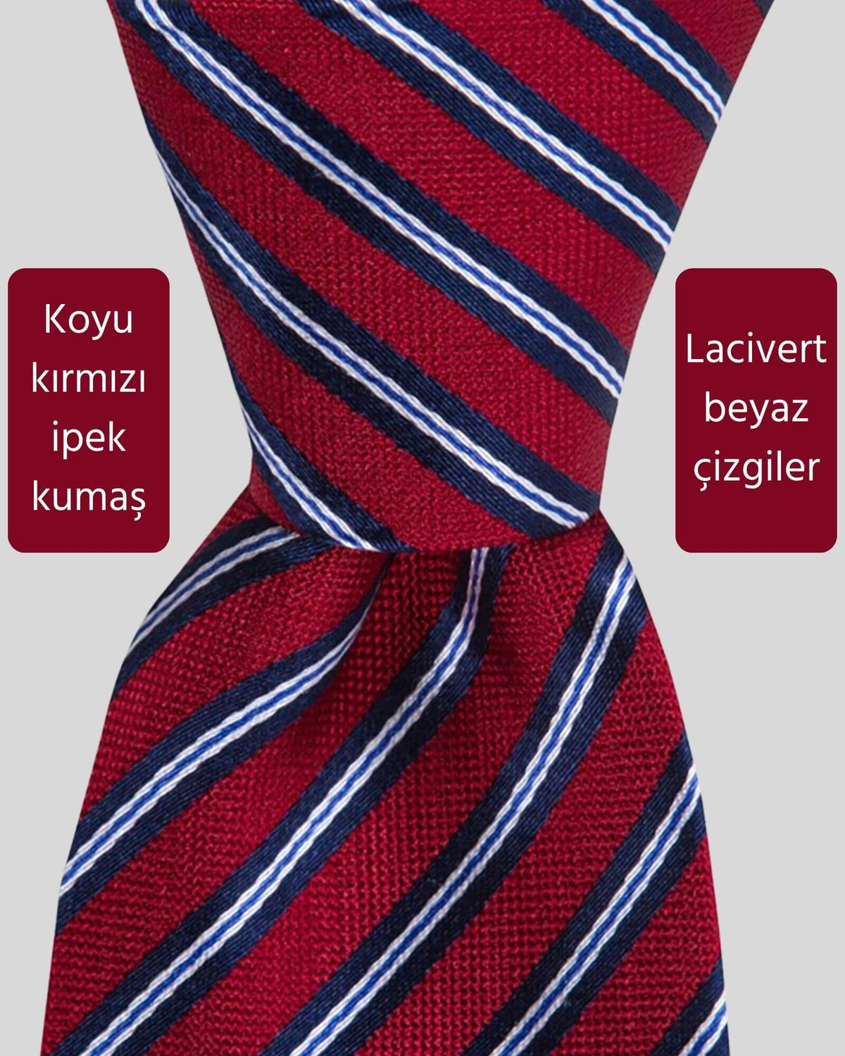 Kumovo koyu kırmızı ipek avukat kravatı
