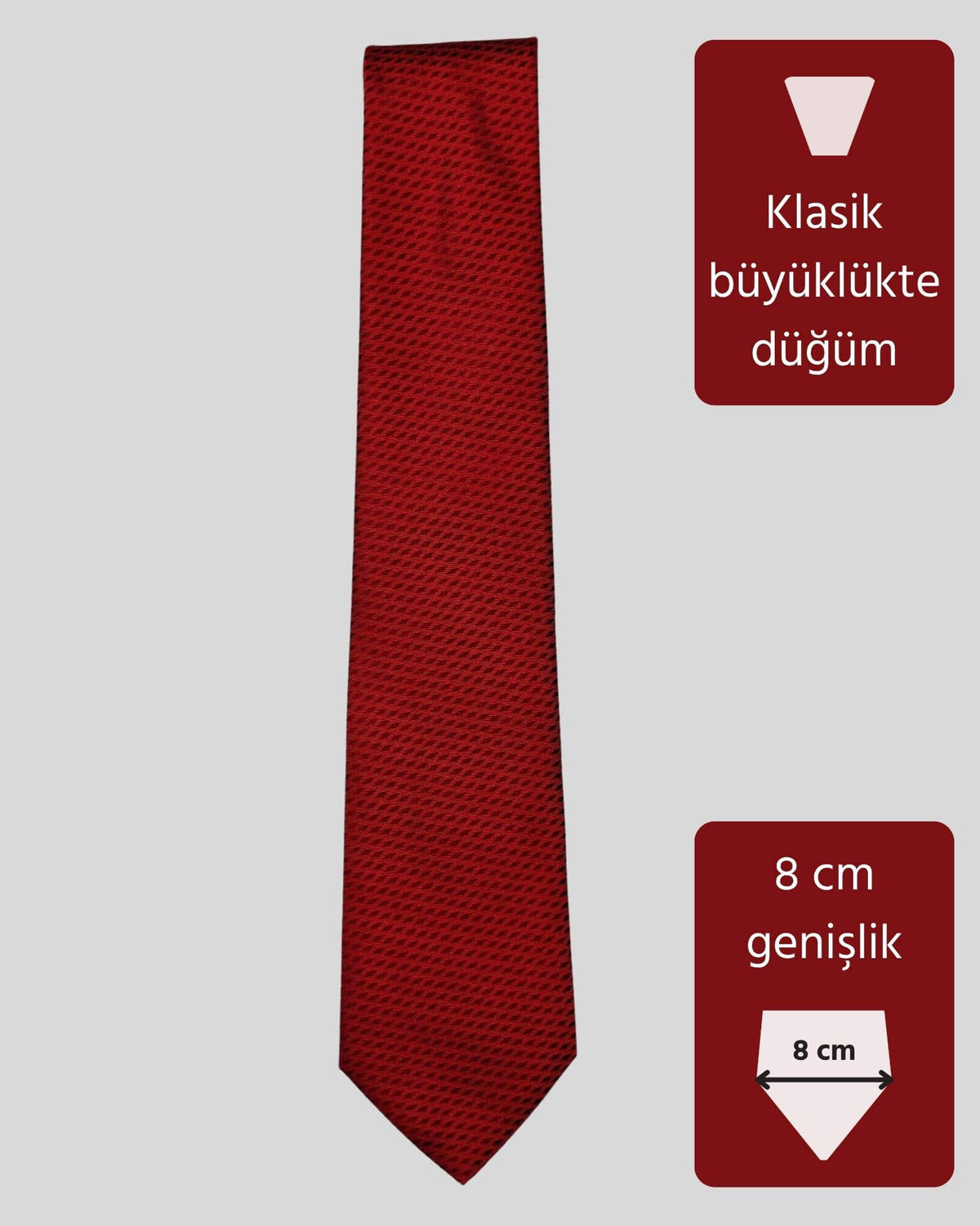 Kumovo koyu kırmızı avukat kravatı