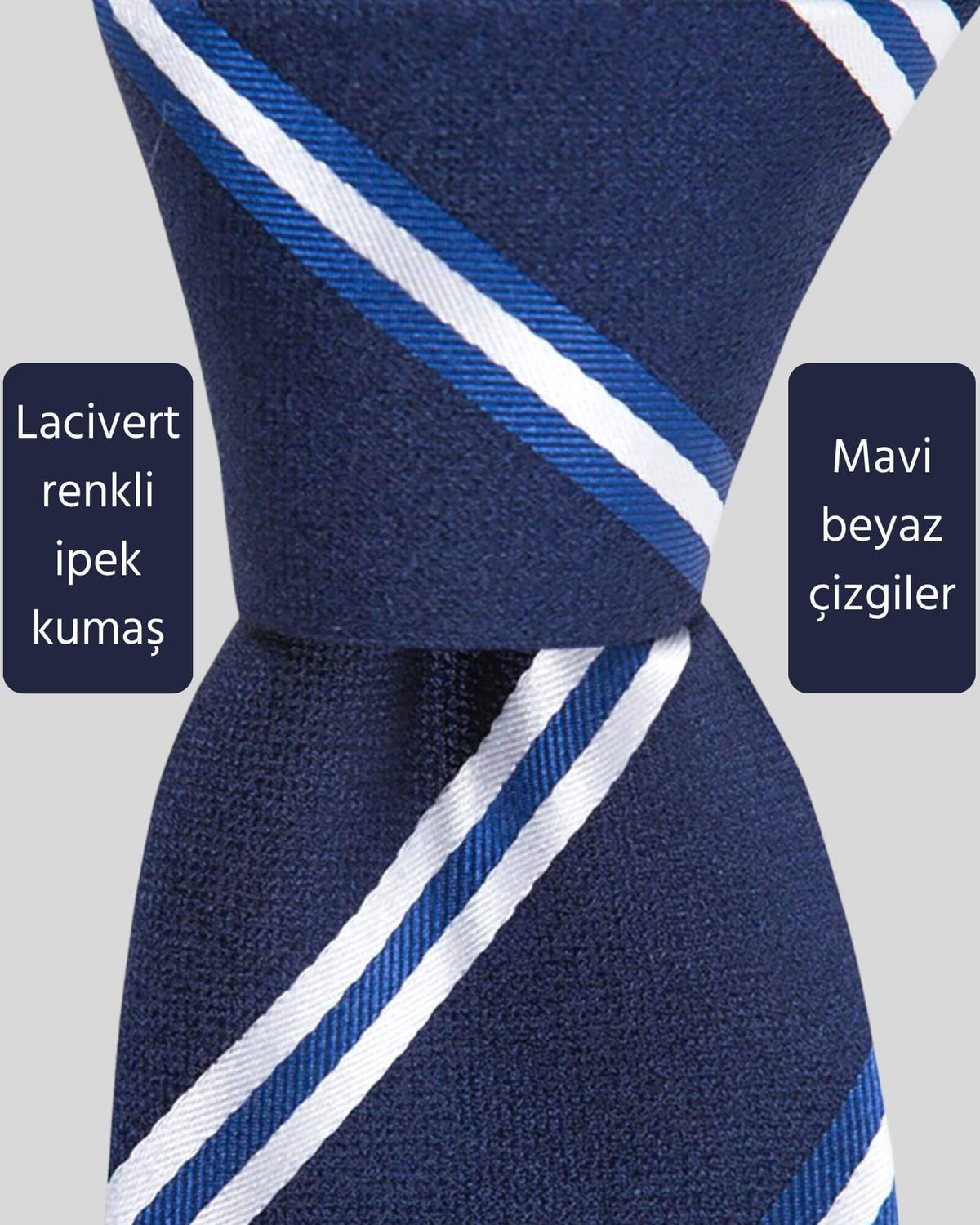 Kumovo lacivert ipek avukat kravatı