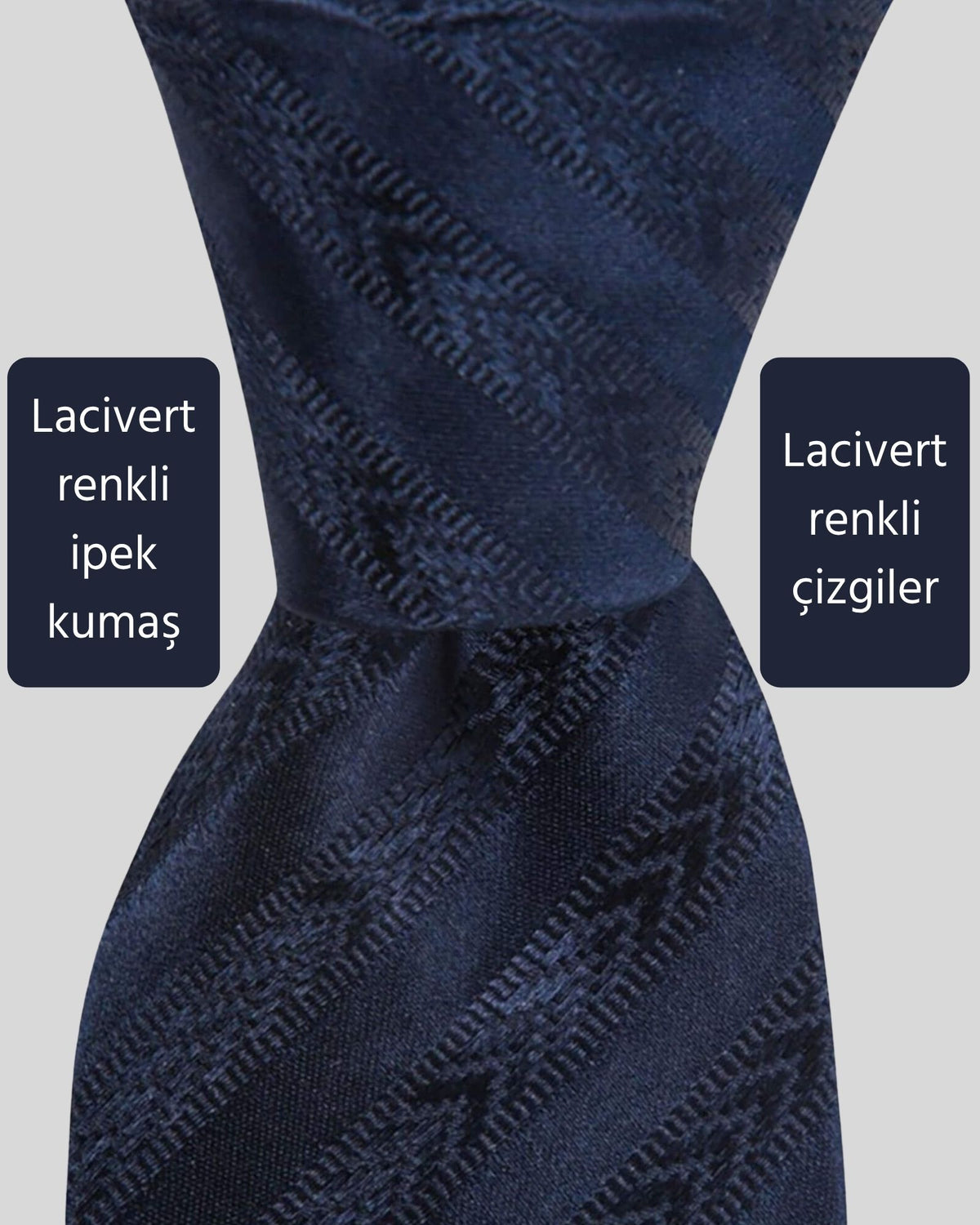 Kumovo lacivert lüks ipek doktor kravatı