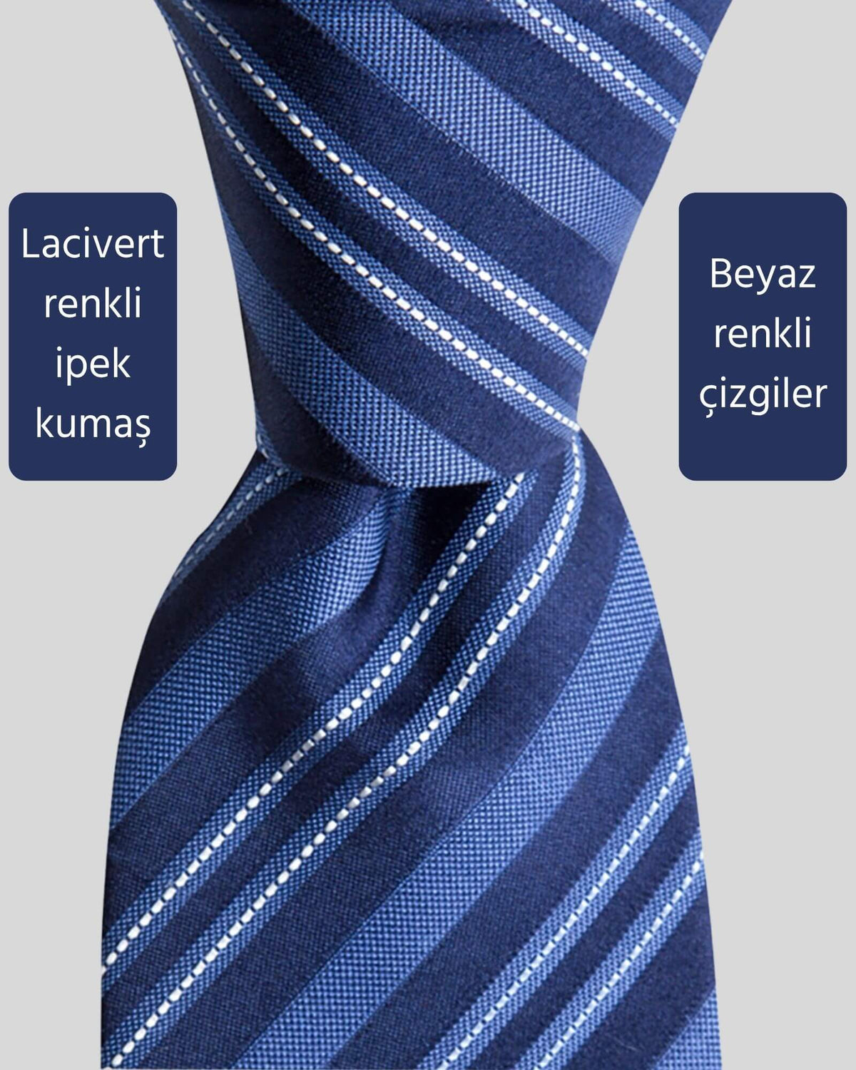 Kumovo lacivert ipek avukat kravatı