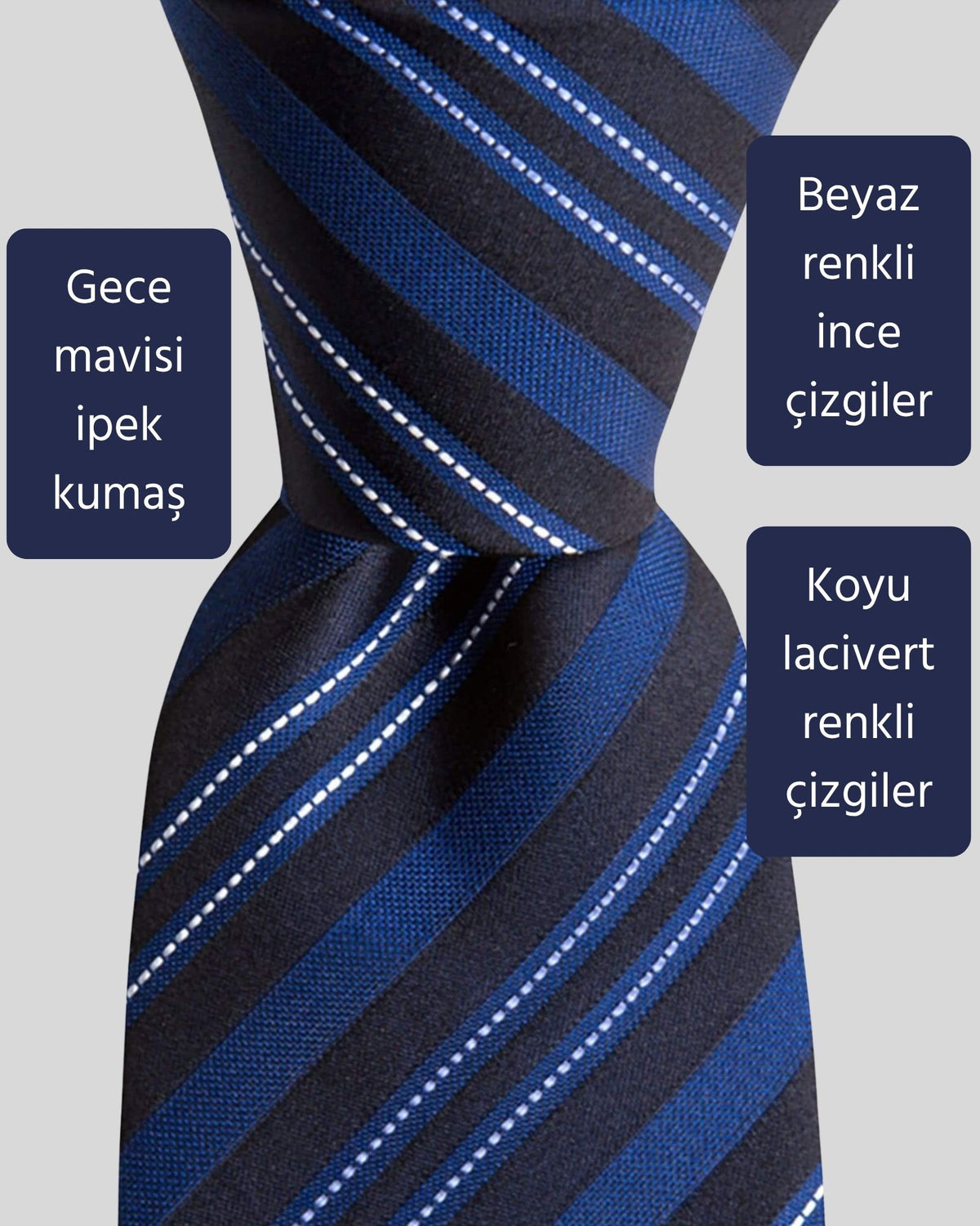 Kumovo lacivert ipek kravat