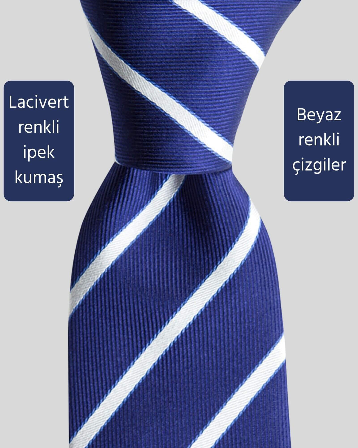 Kumovo lacivert ipek avukat kravatı